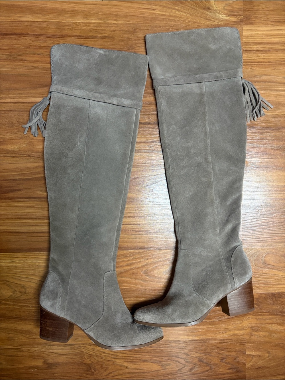 Sole Society Women's Taupe Suede Over-the-Knee Boots
